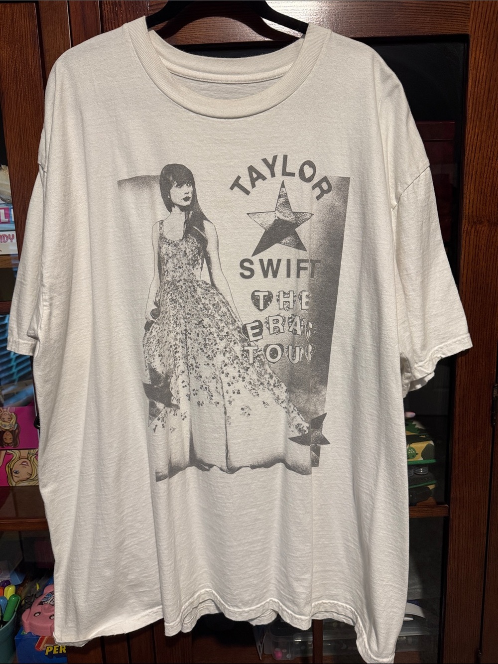Taylor Swift White Graphic Tour Tee with Monochrome Print